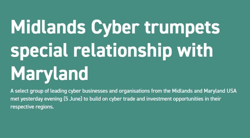 Midlands Cyber Trumpets Special Relationship With Maryland USA