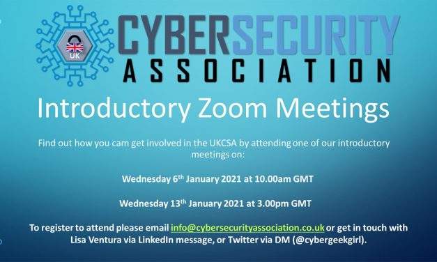 Introductory Meetings on Zoom for the UK Cyber Security Association